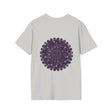 Colorful and intricate handmade mandala art design on softstyle t-shirt