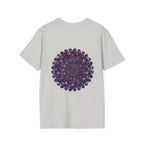 Colorful and intricate handmade mandala art design on softstyle t-shirt