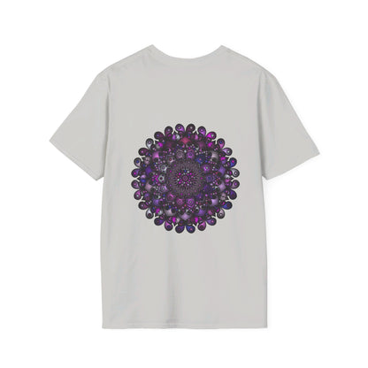 Colorful and intricate handmade mandala art design on softstyle t-shirt