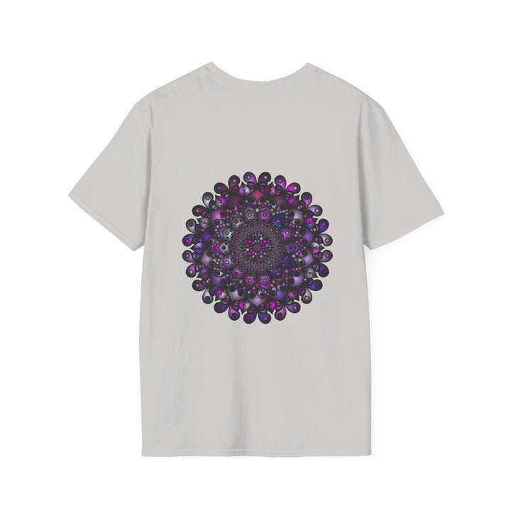 Colorful and intricate handmade mandala art design on softstyle t-shirt