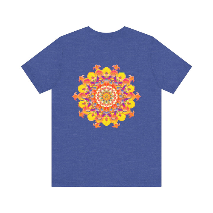 The front view of the Vibrant Mandala Tee, featuring a striking mandala design for inner reflection and balance