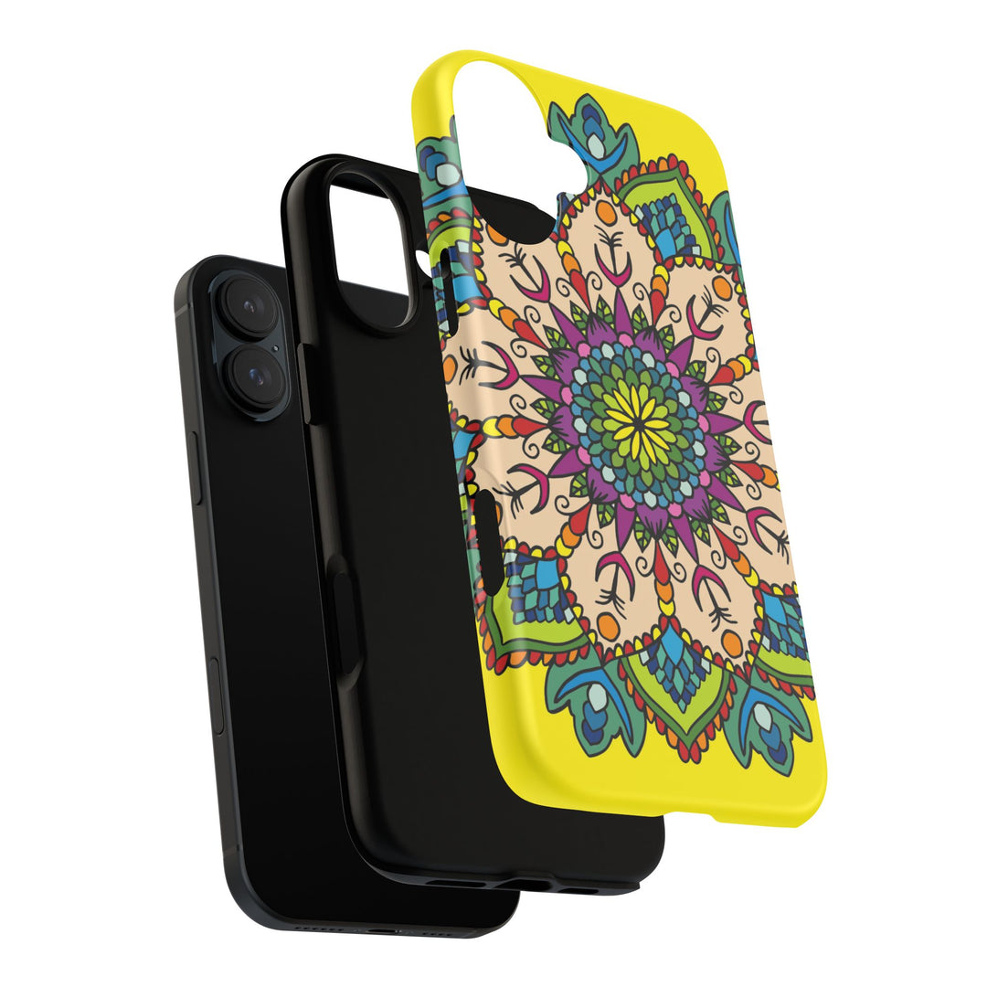Intricate Floral Yellow Phone Case for Bold Protection and Style