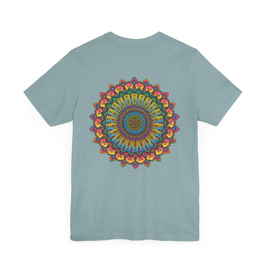 Vibrant Mandala Tee - Spiritual Peace & Harmony: A colorful, intricately designed t-shirt featuring a mandala pattern, symbolizing inner peace and harmony