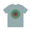 Vibrant Mandala Tee featuring a colorful, intricate design representing spiritual peace and harmony, perfect for meditation and mindfulness practice