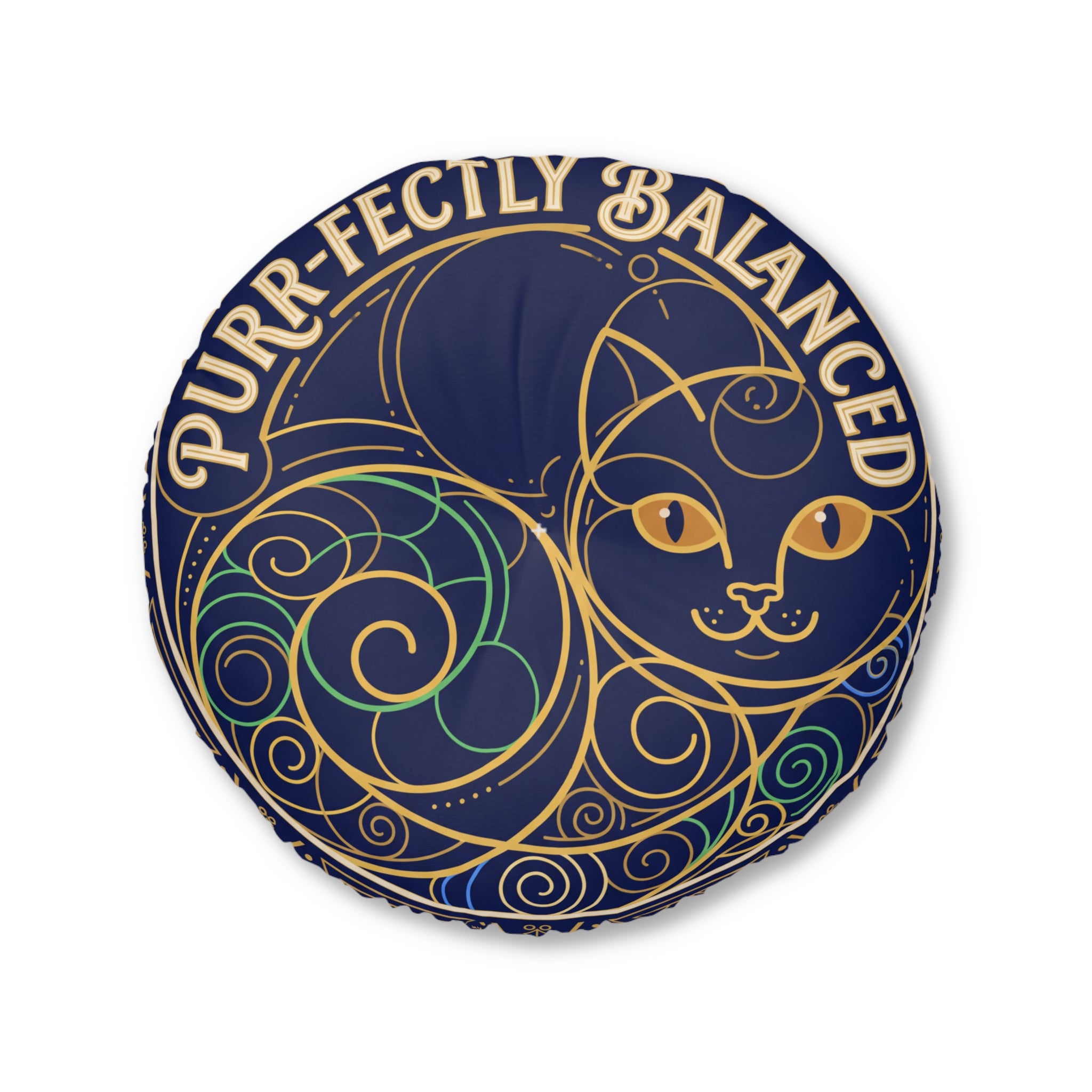 Purr-fectly Balanced Sacred Geometry Cat Floor Pillow