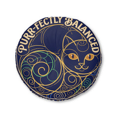 Purr-fectly Balanced Sacred Geometry Cat Floor Pillow