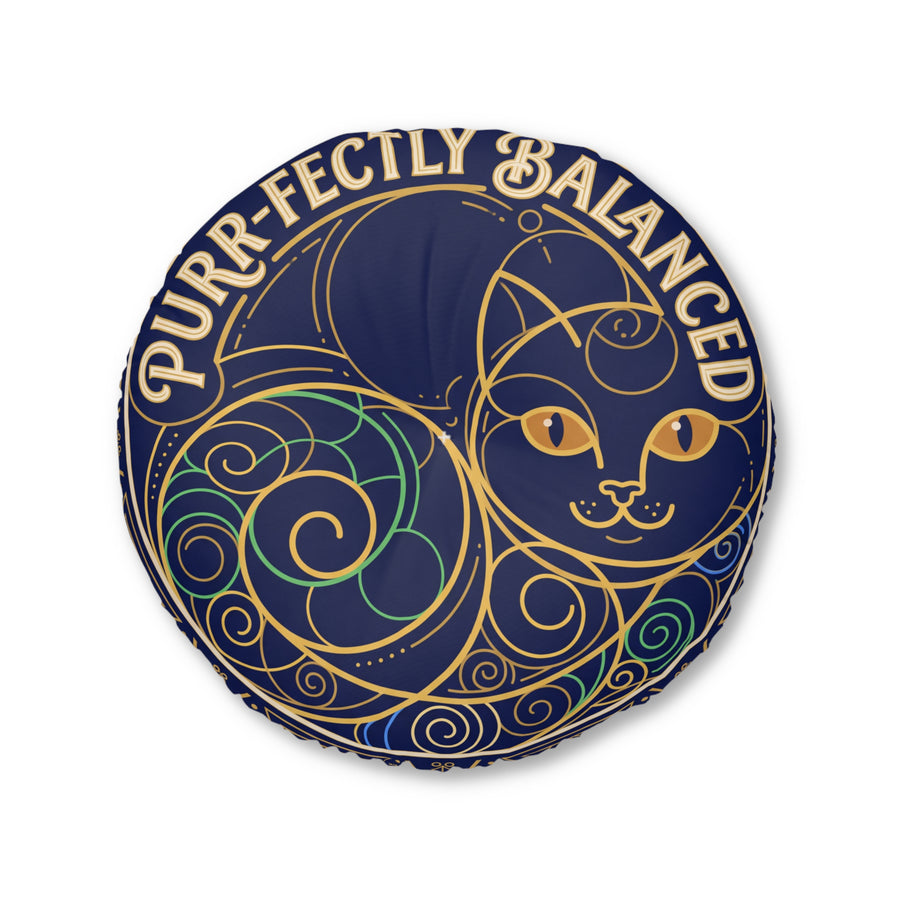 Purr-fectly Balanced Sacred Geometry Cat Floor Pillow
