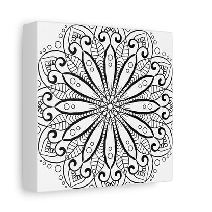 Handmade Mandala Art - Black & White Wall Art - Matte Canvas, Stretched, 125 alt text 35