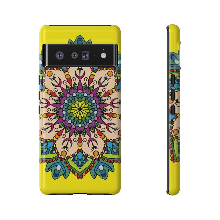 Intricate Floral Yellow Phone Case for Bold Protection and Style