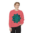 Intricate blue and green mandala sweatshirt with intricate design and vibrant colors for a stylish and unique look