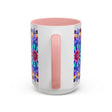 Vibrant and intricate mandala art mug with colorful symmetrical design