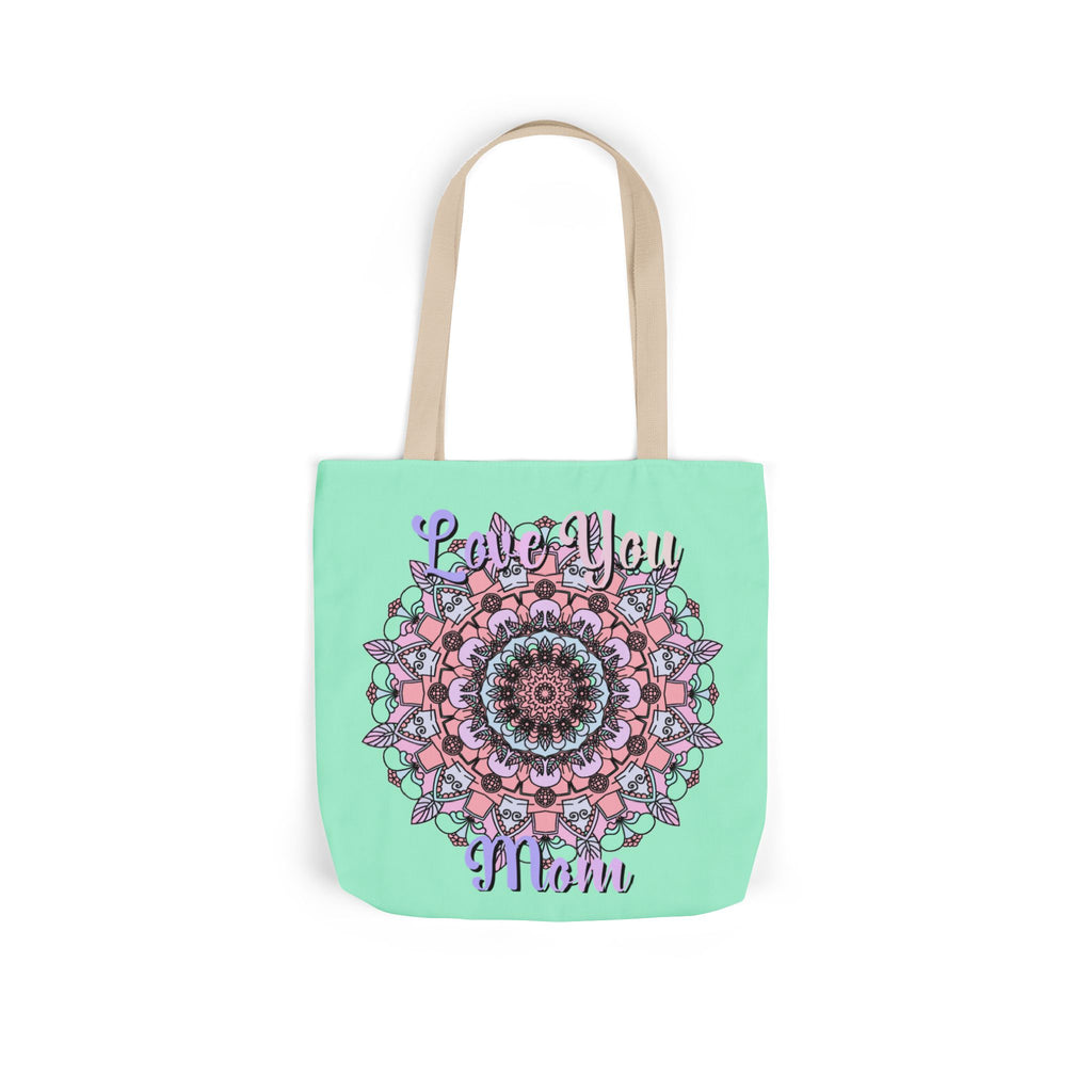 Mandala 'Love You Mom' Canvas Tote — Floral Mother's Day Gift Bag