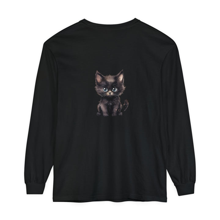 Cute Kitten with Blue Eyes Long Sleeve T-Shirt Alt Text 48