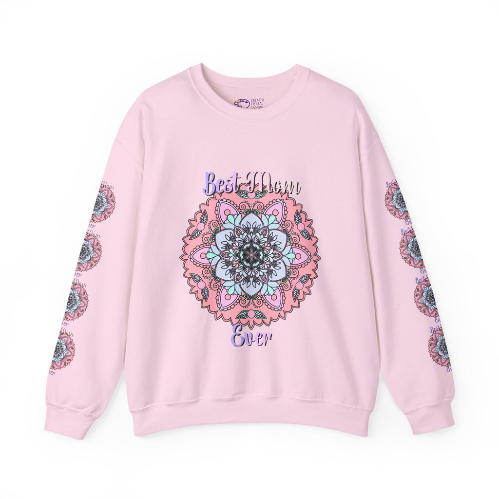 Felpa con stampa Mandala intricata "La mamma migliore di sempre"
