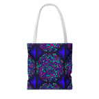 Kaleidoscope Mandala Tote Bag — Vibrant Neon Floral Pattern