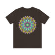 Colorful and intricate Vibrant Mandala Tee representing spiritual peace and harmony