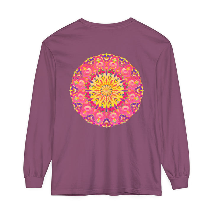 Colorful and intricate mandala design unisex long sleeve t-shirt for all genders