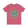A vibrant and intricate mandala design adorns this peaceful and spiritual t-shirt
