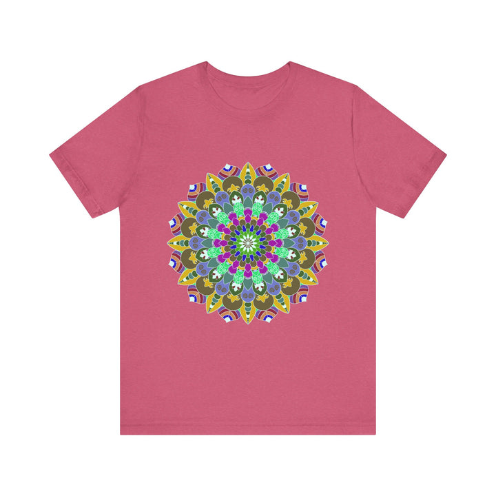 A vibrant and intricate mandala design adorns this peaceful and spiritual t-shirt