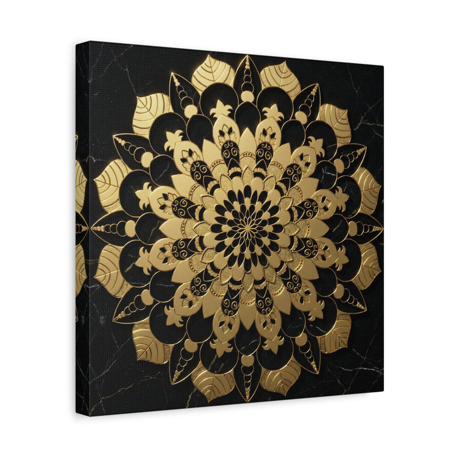 Infinite Bloom – Ornate Gold Mandala Canvas