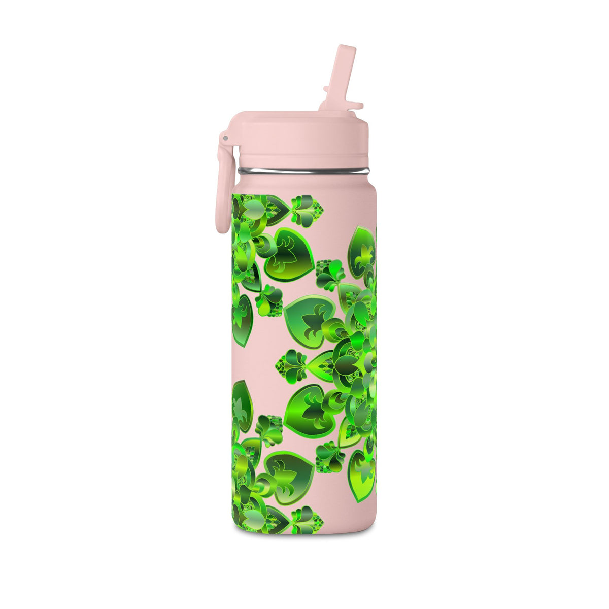 20oz Mini Water Bottle — Green Clover Kaleidoscope St. Patrick’s Day Bottle