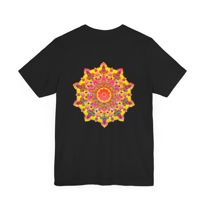 Colorful and intricate mandala design on a tee promoting spiritual peace and harmony