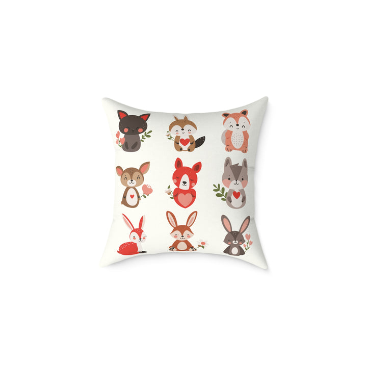 Whimsical Animal Print Pillow, Cozy Home Décor, Gift for Animal Lovers, Nursery Accent, Cute Throw Pillow, Seasonal Decoration