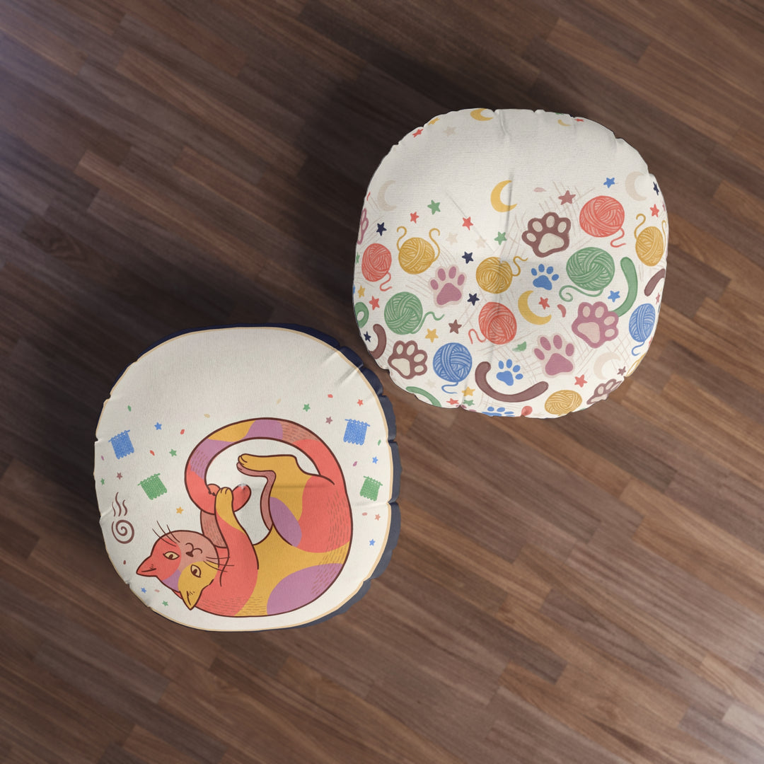 Boho-Kissen mit Katzenmotiv, Winter-Halbmond