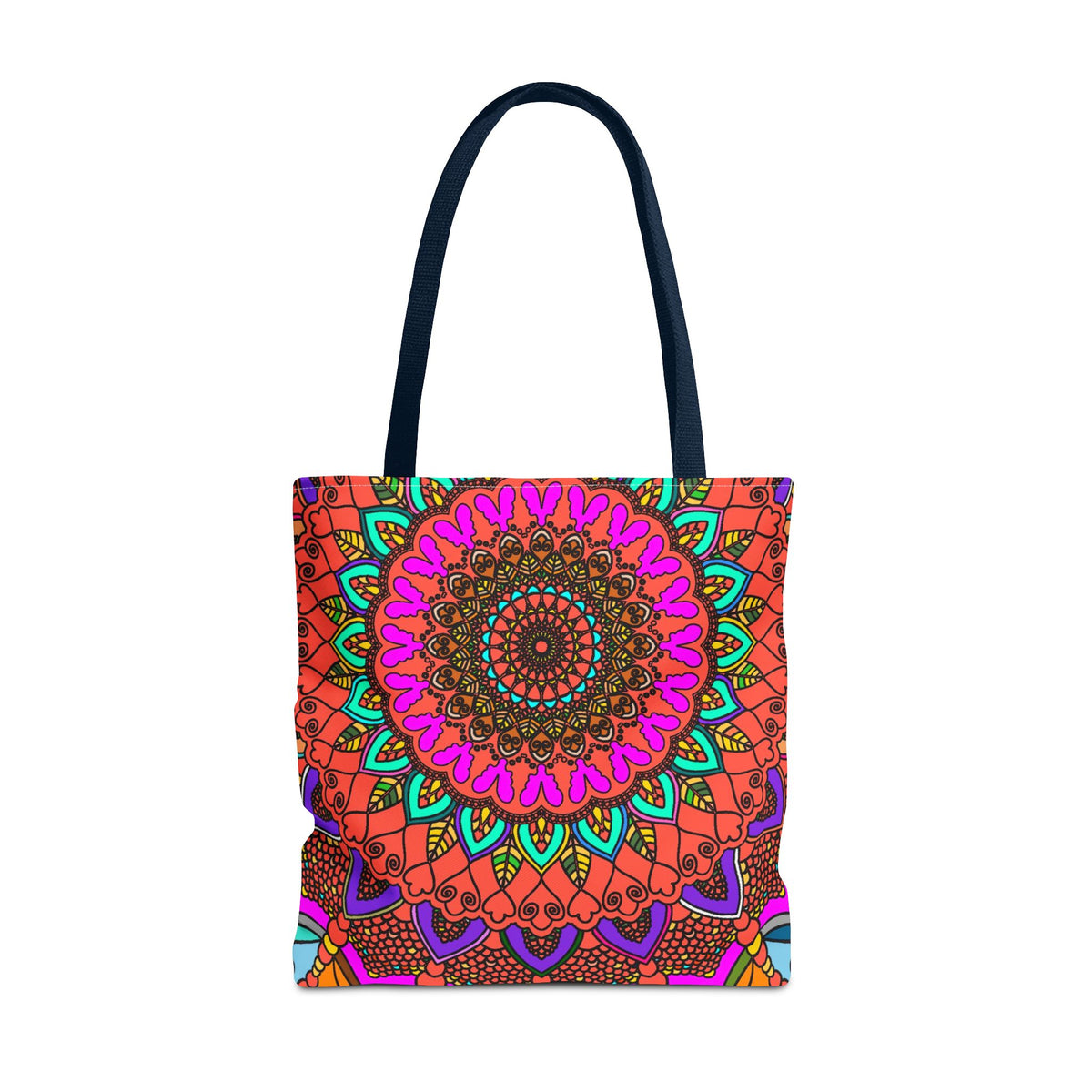 Colorful Mandala Tote Bag – Boho Psychedelic All-Over Print