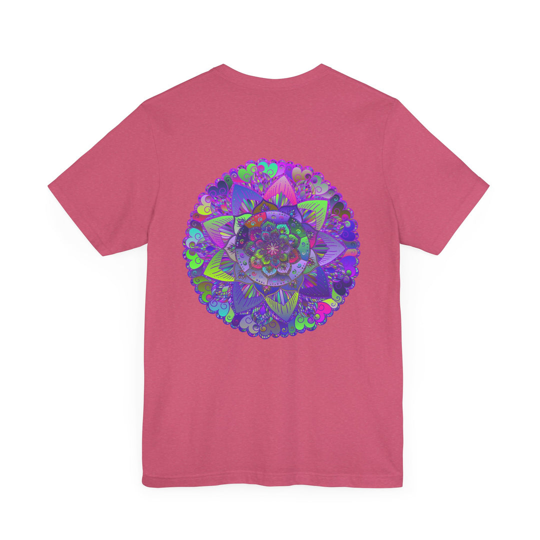 A vibrant mandala tee featuring intricate spiritual designs for peace and harmony