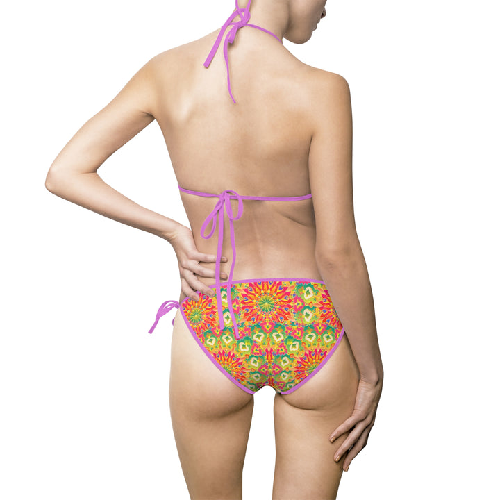 Bikini con stampa mandala intricata in vivaci tonalit√† estive