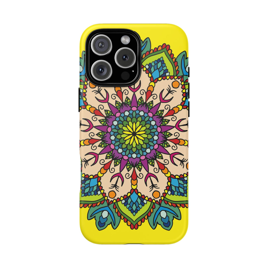 Intricate Floral Yellow Phone Case for Bold Protection and Style