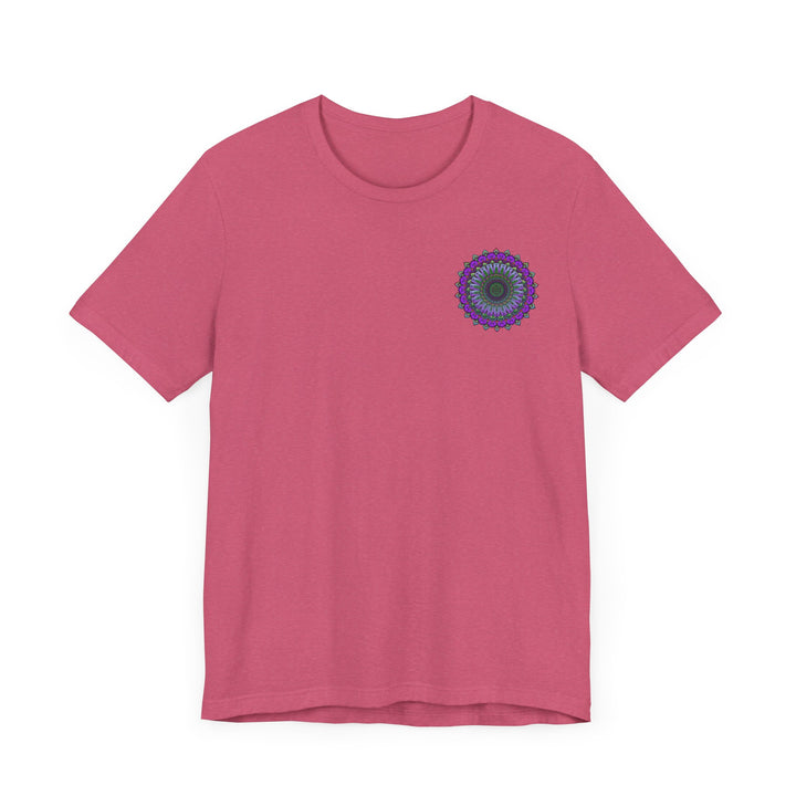 Colorful Mandala Tee featuring intricate patterns, promoting spiritual peace and harmony in vibrant and stylish design