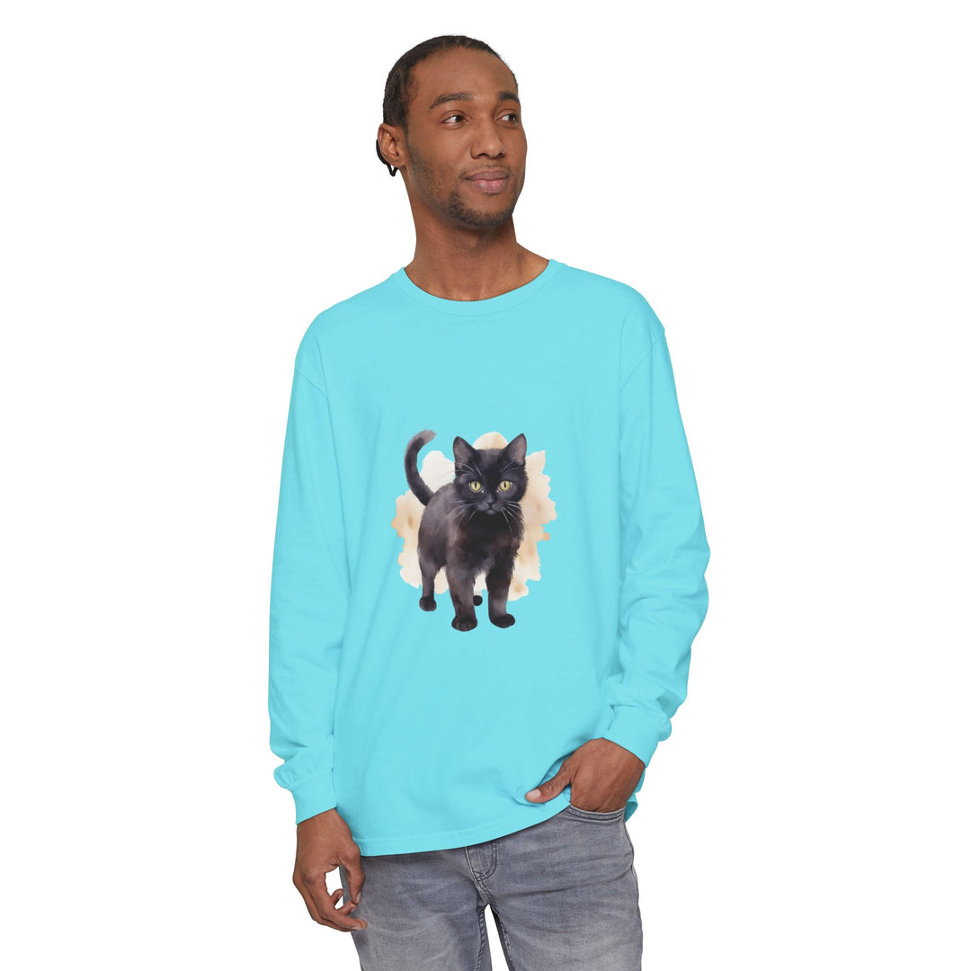 Black Cat Watercolor - Unisex Long Sleeve Tee