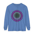 Intricate Mandala Unisex Long Sleeve T-Shirt featuring detailed geometric design in vibrant colors