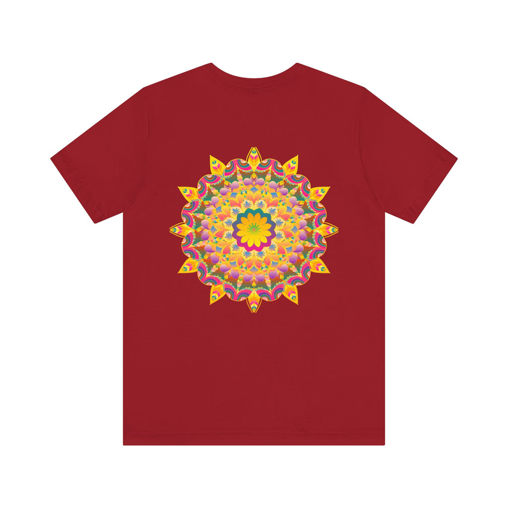 Colorful and intricate mandala tee shirt design representing peace and harmony