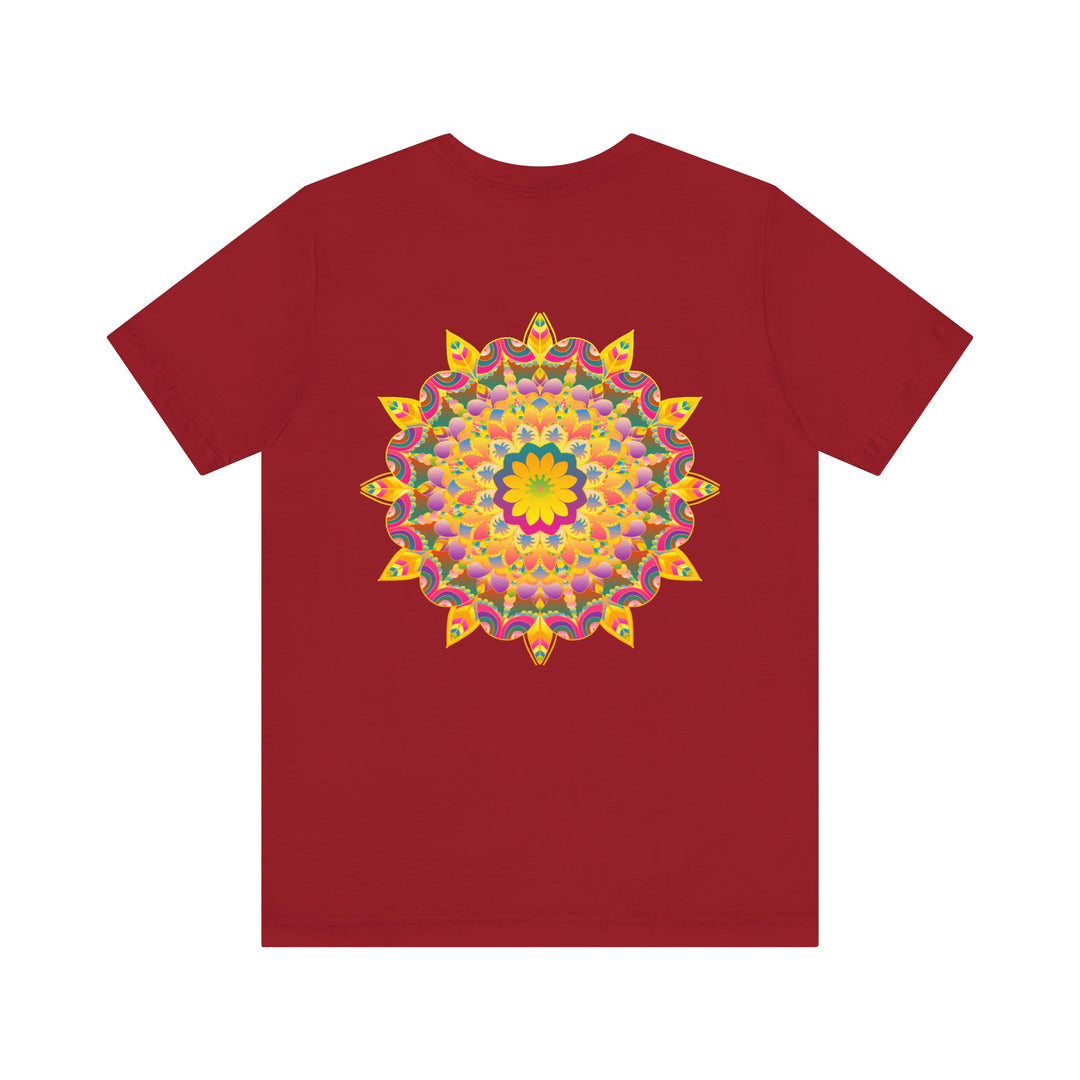 Colorful and intricate mandala tee shirt design representing peace and harmony