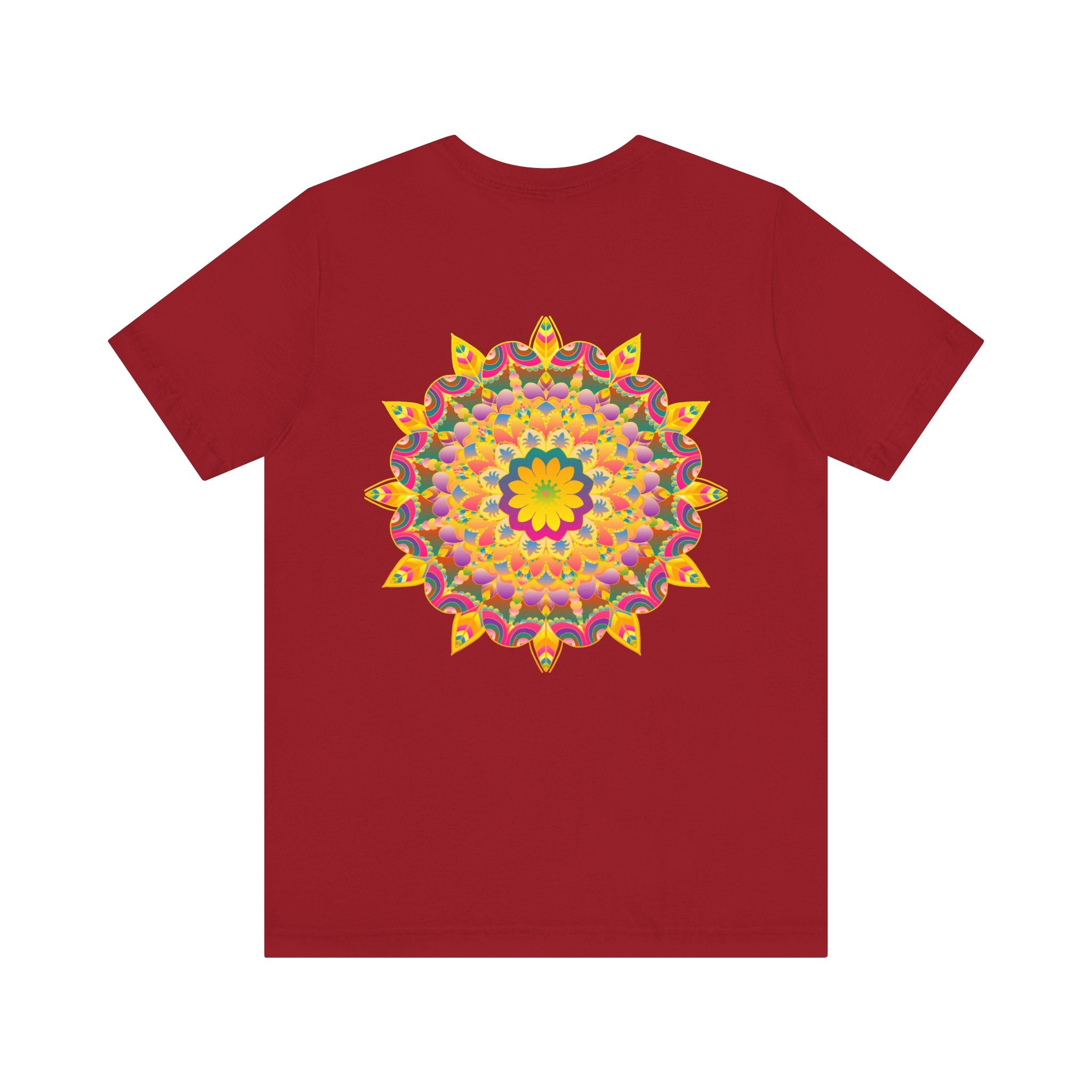 Colorful and intricate mandala tee shirt design representing peace and harmony