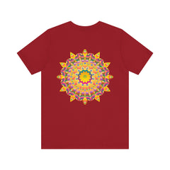 Colorful and intricate mandala tee shirt design representing peace and harmony