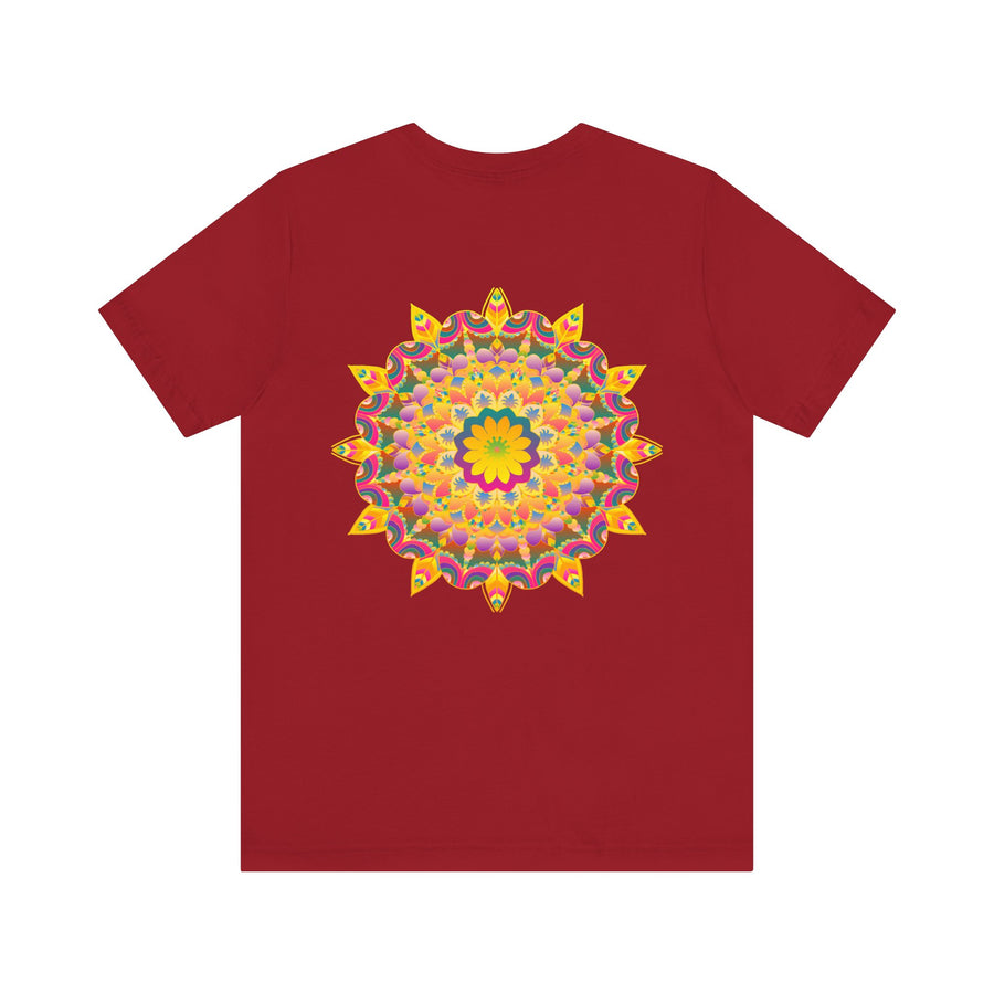 Colorful and intricate mandala tee shirt design representing peace and harmony