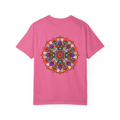 Garment-dyed unisex mandala t-shirt for extra comfort and style