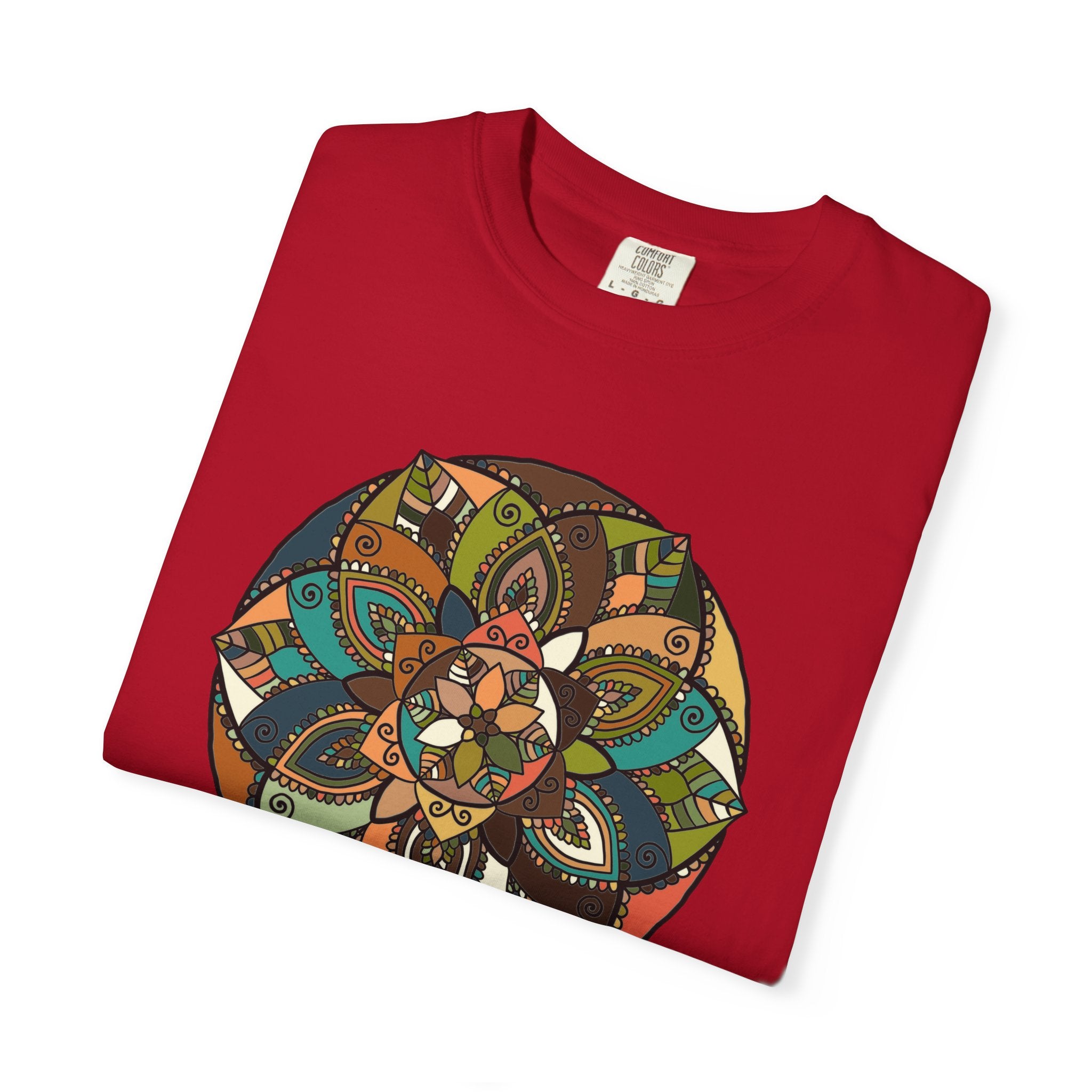 Mandala Earth Flora T-Shirt — Earthy Tones Geometric Art Tee