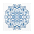 Handmade Mandala Art Steel Blue Canvas 125 - Beautifully detailed steel blue canvas featuring intricate mandala design Perfect for adding a touch of artisanal elegance to any space