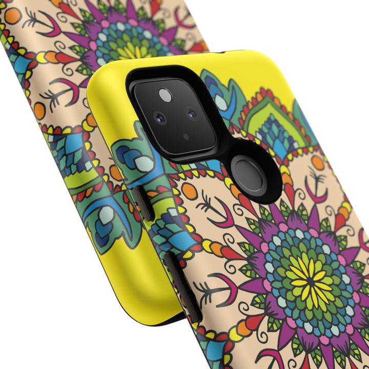 Intricate Floral Yellow Phone Case for Bold Protection and Style