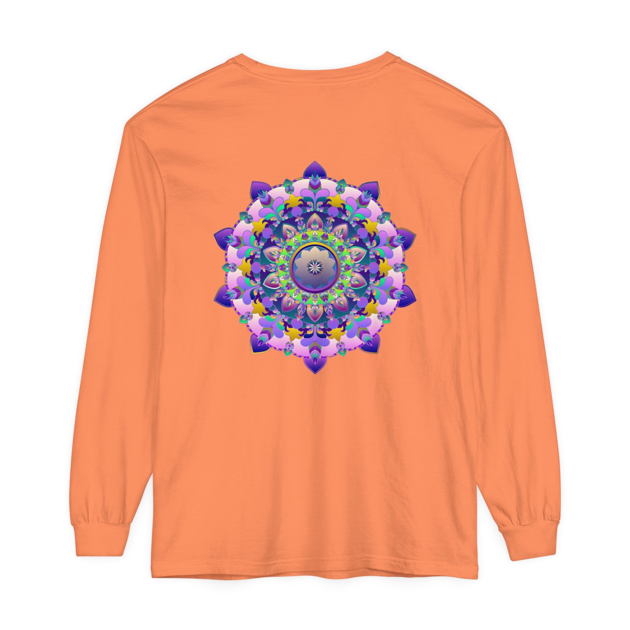 Colorful mandala design long sleeve t-shirt for both men and women