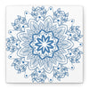 Handmade Mandala Art in Steel Blue on Matte Canvas, Stretched and 125 Inches Thick