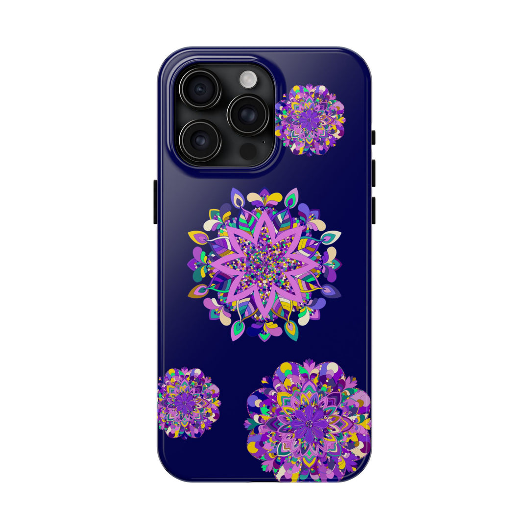 Hand Drawn Mandala Art Purple Shades Phone Case with Durable and Shock Absorbent features for ultimate protection and stylish design