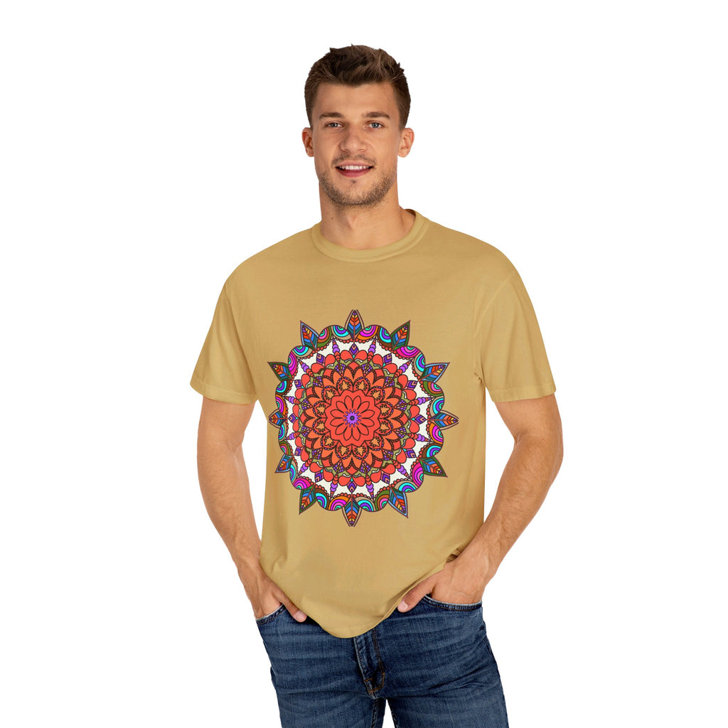 Handmade T-Shirt with a carefully crafted Mandala design on premium fabric