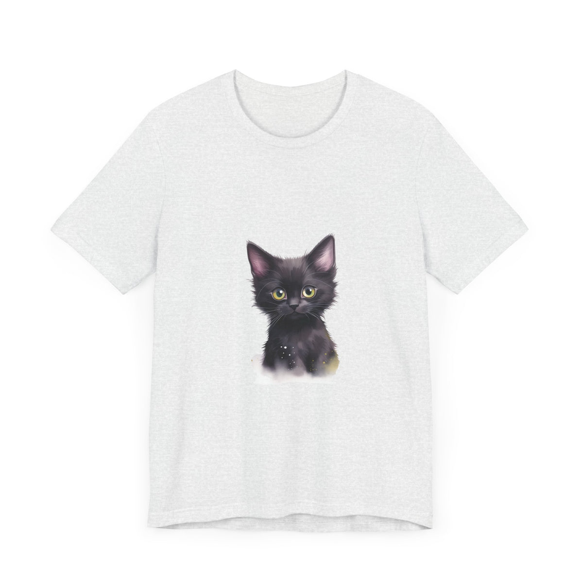 Black cat design on mystical kitten tee, perfect for cat lovers