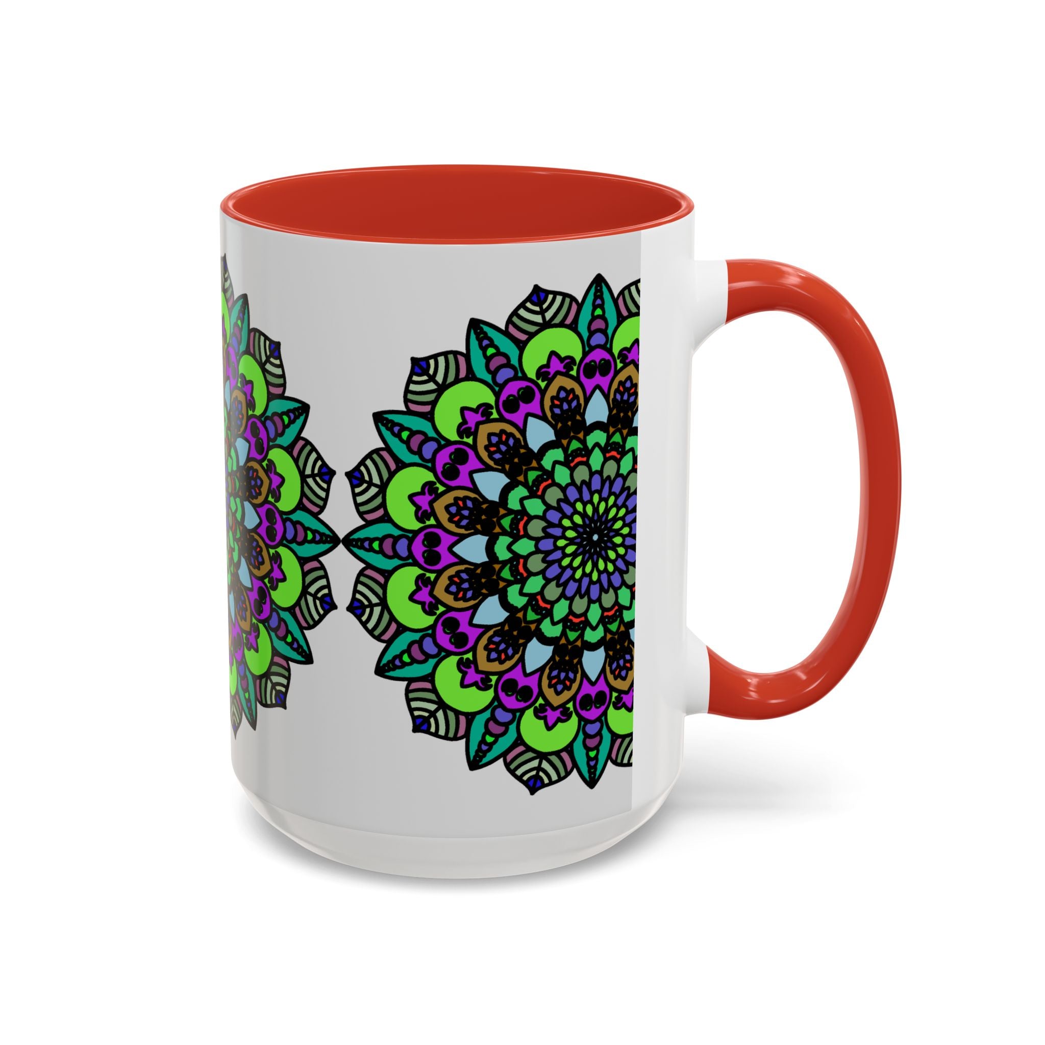 Colorful mandala art mug with intricate and vibrant colors